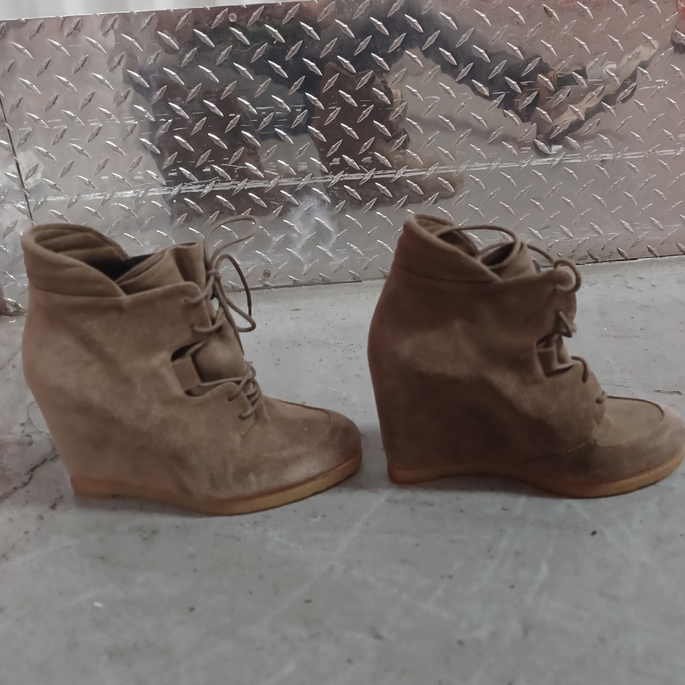 Stuart Weitzman suede booties.